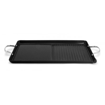 Ecopan BBQ  46 x 25cm Double Burner Grill/Griddle Black